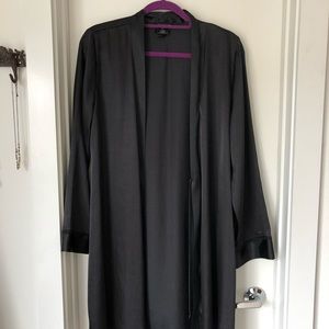 Black satin knee length robe